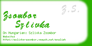 zsombor szlivka business card